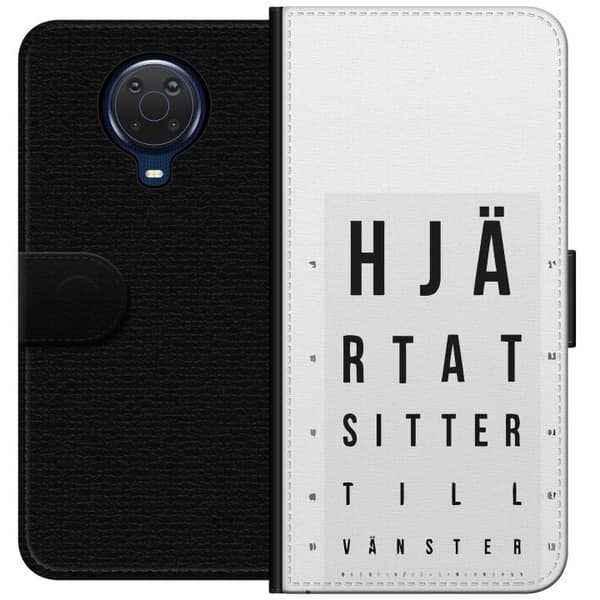 Kompatibelt Lommeboketui til Nokia G20 Hjärntest höger vänster
