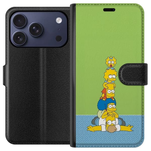 Kompatibel Tegnebogsetui til Apple iPhone 17 Pro Simpsonfamiljen staplad