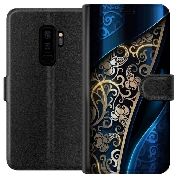 Kompatibelt Lommeboketui til Samsung Galaxy S9+ Blå og Gull