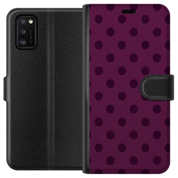 Kompatibelt Plånboksfodral till Samsung Galaxy A41 Plum Dots