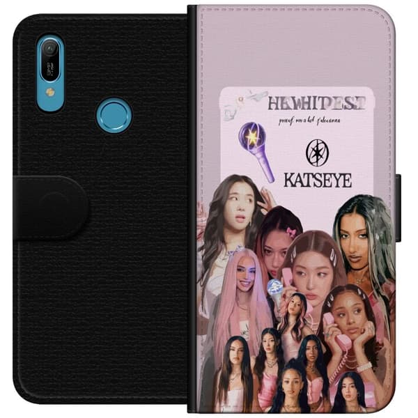 Kompatibel Tegnebogsetui til Huawei Y6 (2019) KATSEYE rosa collage