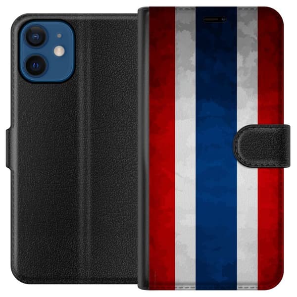 Kompatibel Tegnebogsetui til Apple iPhone 12 mini Thai flag i stilfuldt retrodesign