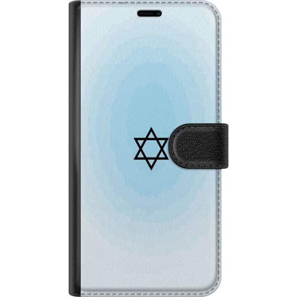 Kompatibel Tegnebogsetui til Google Pixel 6a Davidsstjerne centreret mod en lyseblå baggrund i minimalistisk grafisk design