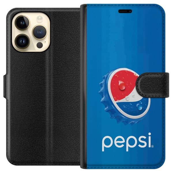 Kompatibelt Lommeboketui til Apple iPhone 15 Pro Max Moderne drikke-inspirert design