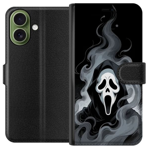 Kompatibelt Lommeboketui til Apple iPhone 17 Skräckmask i grå rök