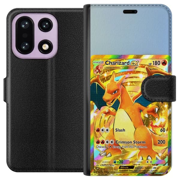 Kompatibel Tegnebogsetui til OnePlus 15 Premiummotiv med Charizard EX