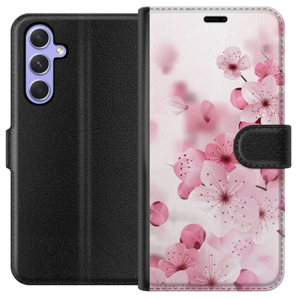 Kompatibelt Lommeboketui til Samsung Galaxy A54 Kirsebærblomst