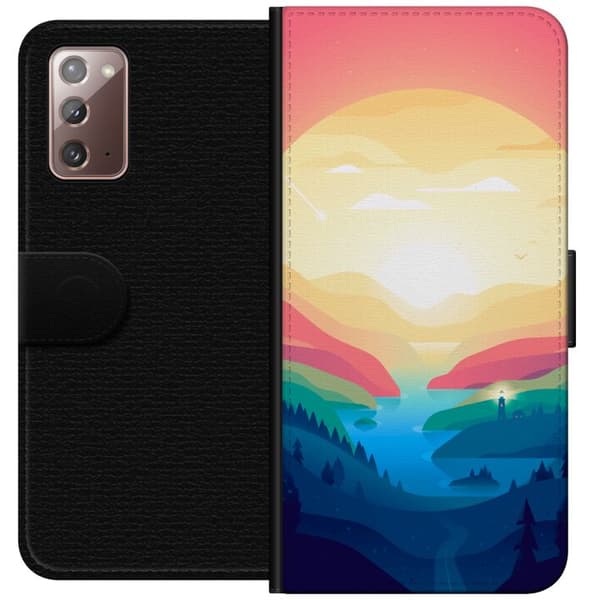 Kompatibelt Lommeboketui til Samsung Galaxy Note20 Rosa horisont