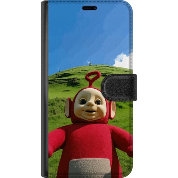 Kompatibel Tegnebogsetui til Google Pixel 6a Teletubbies Po foran grøn bakke og blå himmel