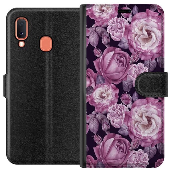 Kompatibelt Plånboksfodral till Samsung Galaxy A20e Blommor