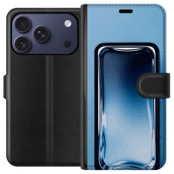 Kompatibelt Plånboksfodral till Apple iPhone 17 Pro Blå glaseffekt