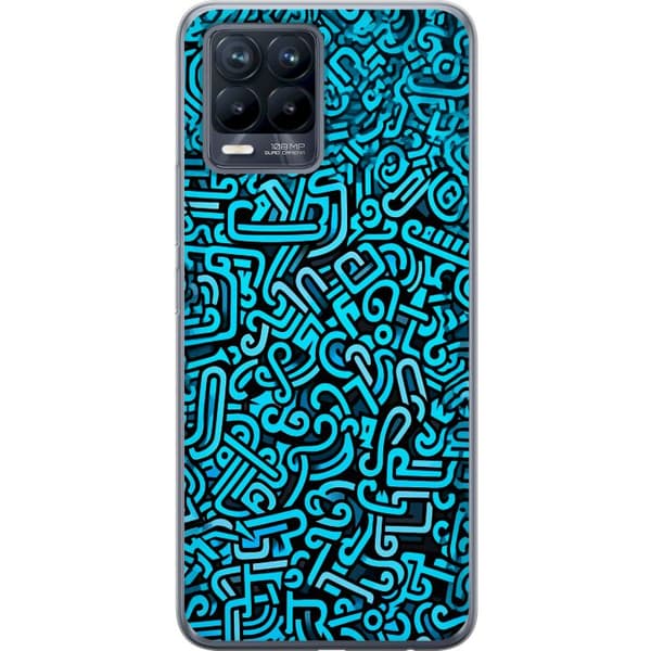 Kompatibelt Mobilskal till Realme 8 Blå abstrakt graffiti