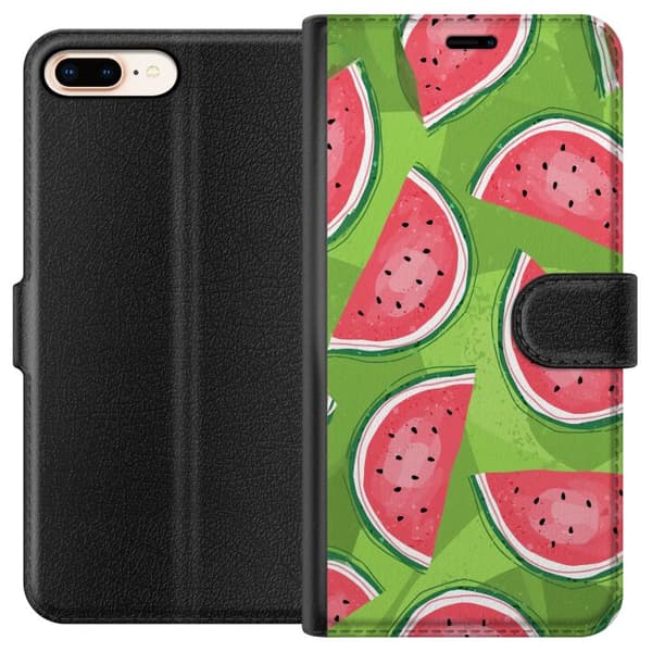 Kompatibelt Plånboksfodral till Apple iPhone 7 Plus Vattenmelon