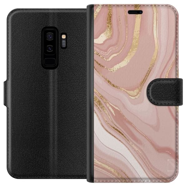 Kompatibel Tegnebogsetui til Samsung Galaxy S9+ Lyse Rosa Marmor