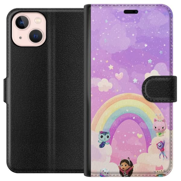 Kompatibel Tegnebogsetui til Apple iPhone 13 Farverigt Gabby’s Dukkehusdesign til børn