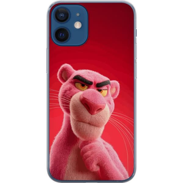 Kompatibelt Mobildeksel til Apple iPhone 12 mini Ikonsisk Rosa Panter-design med modig rød bakgrunn