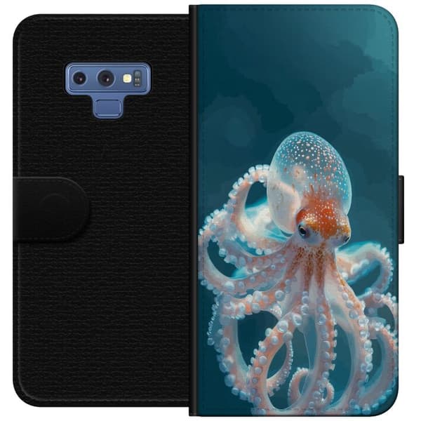 Kompatibel Tegnebogsetui til Samsung Galaxy Note9 Nærbillede af blæksprutte med bløde farvetoner