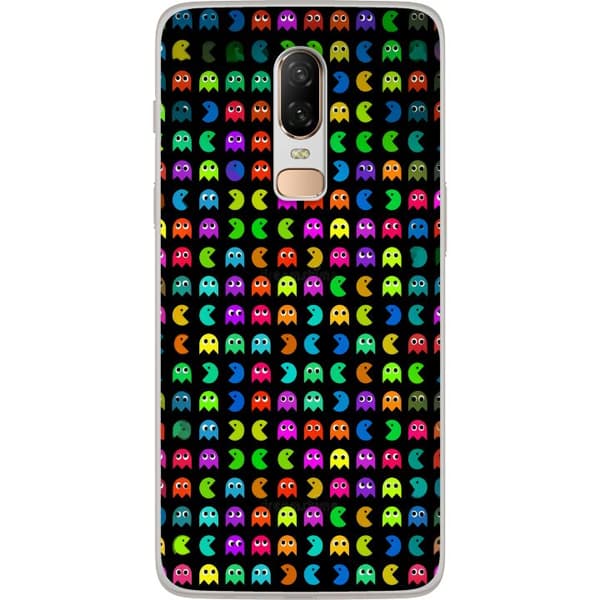 Kompatibelt Mobildeksel til OnePlus 6 Retrospill med Pac-Man og klassiske spøkelser