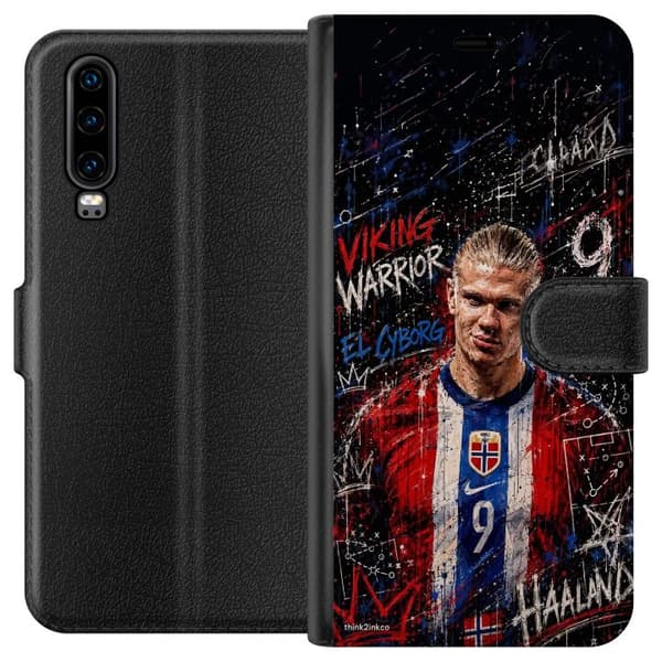 Kompatibel Tegnebogsetui til Huawei P30 Erling Haaland graffiti