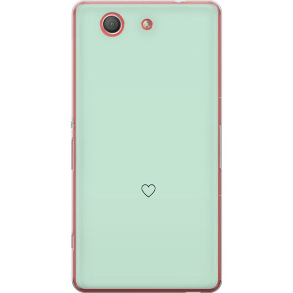 Kompatibel Mobilcover til Sony Xperia Z3 Compact Enkel sort hjertekontur centreret mod mintgrøn baggrund