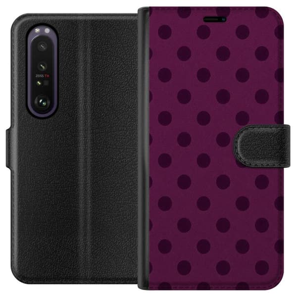 Kompatibelt Lommeboketui til Sony Xperia 1 III Plommeprikker