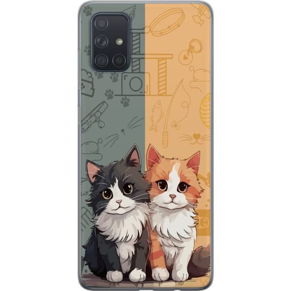 Kompatibelt Mobilskal till Samsung Galaxy A71 Katter