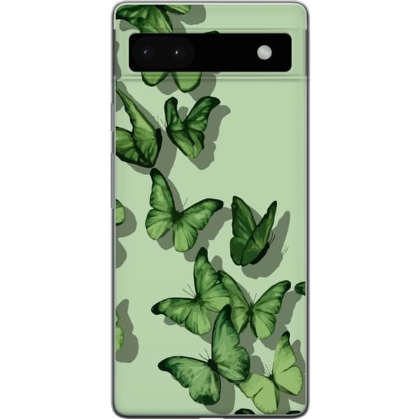 Kompatibel Mobilcover til Google Pixel 6a Grønne Sommerfugle