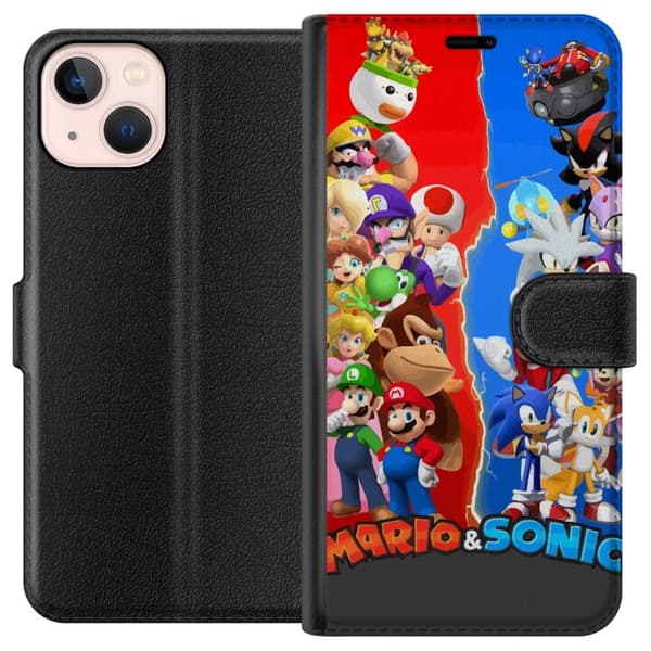 Kompatibelt Plånboksfodral till Apple iPhone 13 mini Super Mario