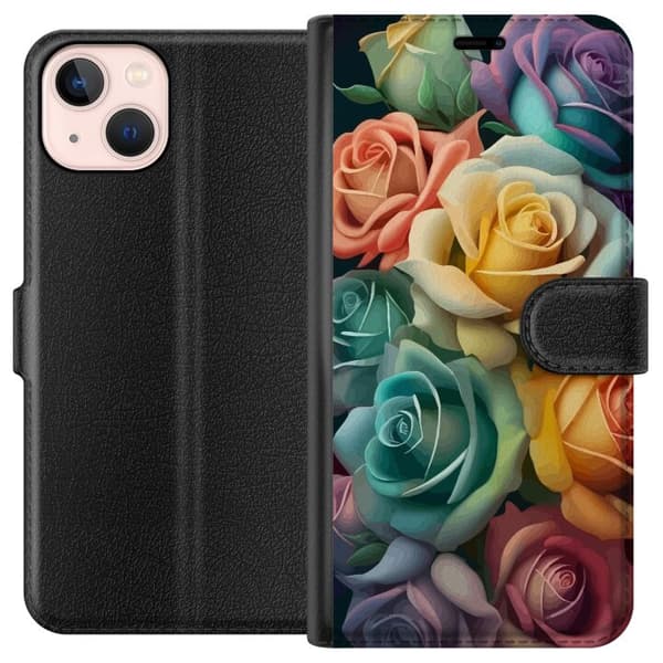 Kompatibelt Plånboksfodral till Apple iPhone 13 mini Färgglada rosor