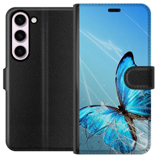 Kompatibel Tegnebogsetui til Samsung Galaxy S23 Sommerfugl