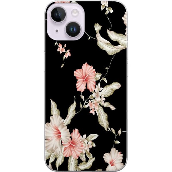 Kompatibelt Mobilskal till Apple iPhone 14 Plus Floral Pattern Black