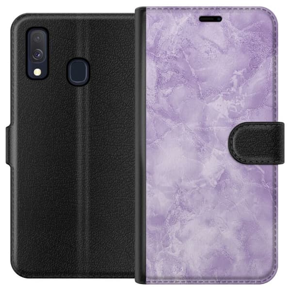 Kompatibelt Plånboksfodral till Samsung Galaxy A40 Lila marmor