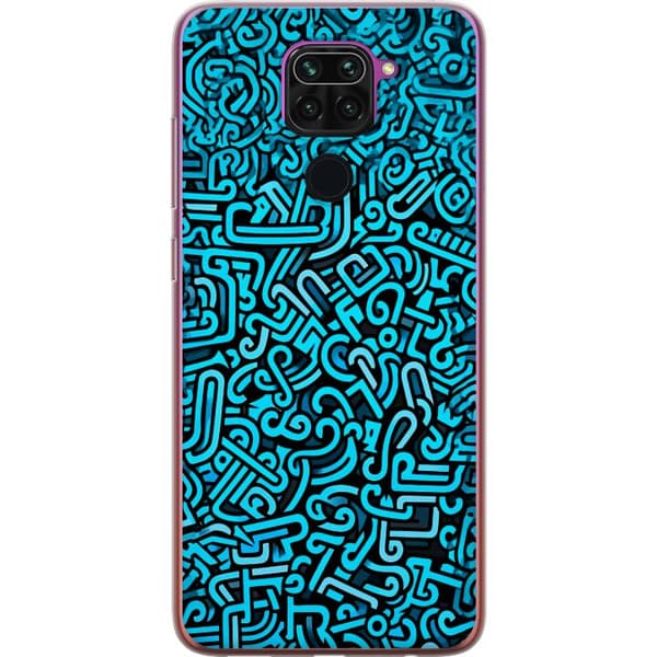 Kompatibelt Mobildeksel til Xiaomi Redmi Note 9 Blå abstrakt graffiti