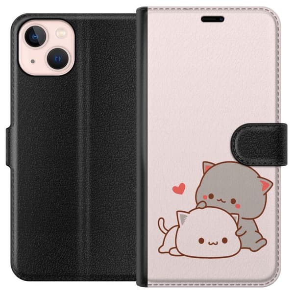 Kompatibelt Plånboksfodral till Apple iPhone 13 mini Kawaii Katt