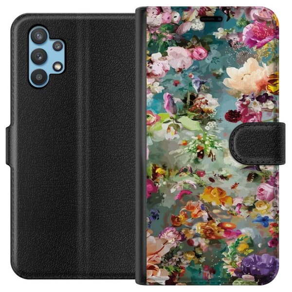 Kompatibelt Plånboksfodral till Samsung Galaxy A32 5G Blommor