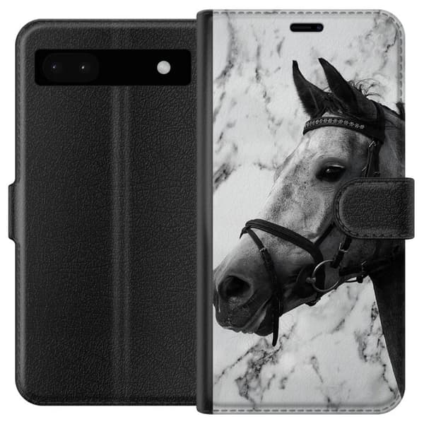 Kompatibel Tegnebogsetui til Google Pixel 6a Marmor med hest