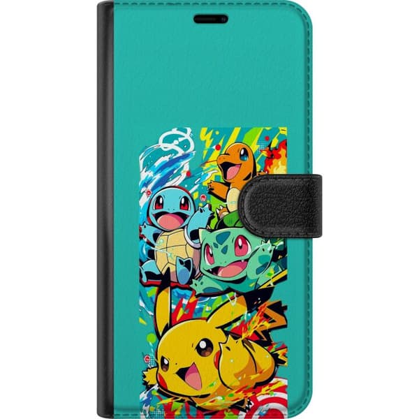 Kompatibel Tegnebogsetui til Apple iPhone 16 Plus Actionfyldt collage med klassiske Pokémon