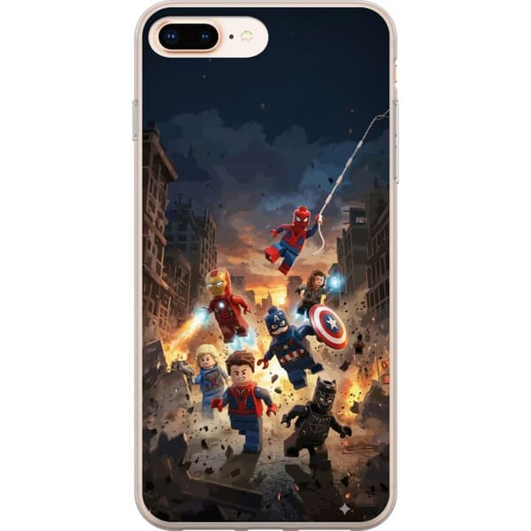 Kompatibel Mobilcover til Apple iPhone 8 Plus Actionfyldt LEGO Marvel-motiv til superheltfans