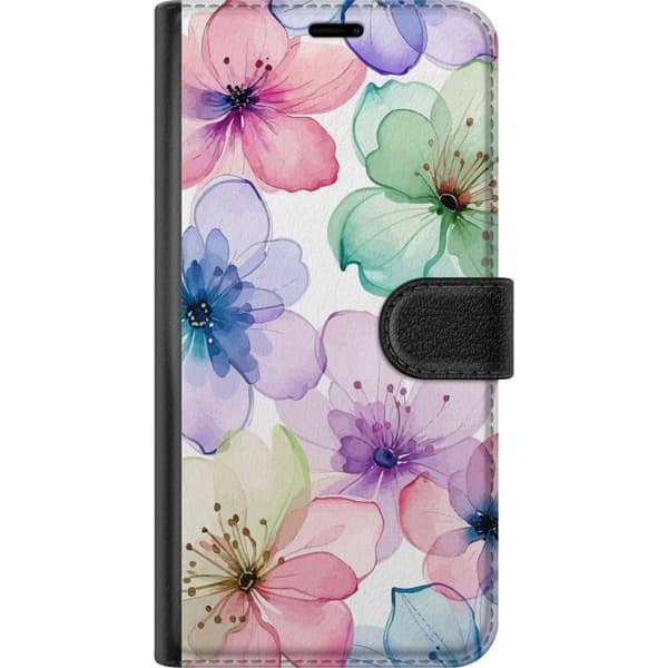 Kompatibel Tegnebogsetui til Apple iPhone 13 mini Akvarelblomster i bløde pastelfarver