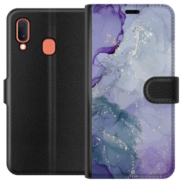 Kompatibelt Plånboksfodral till Samsung Galaxy A20e Marmor
