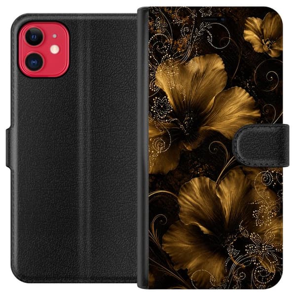 Kompatibelt Plånboksfodral till Apple iPhone 11 Golden Bloom