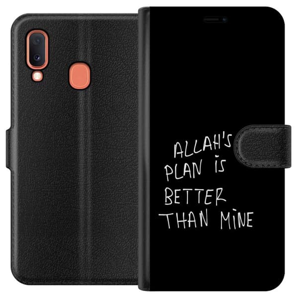 Kompatibelt Lommeboketui til Samsung Galaxy A20e Allahs plan är bättre än min