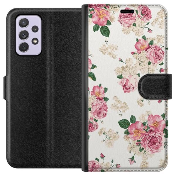 Kompatibelt Lommeboketui til Samsung Galaxy A52s 5G Retro Blomster