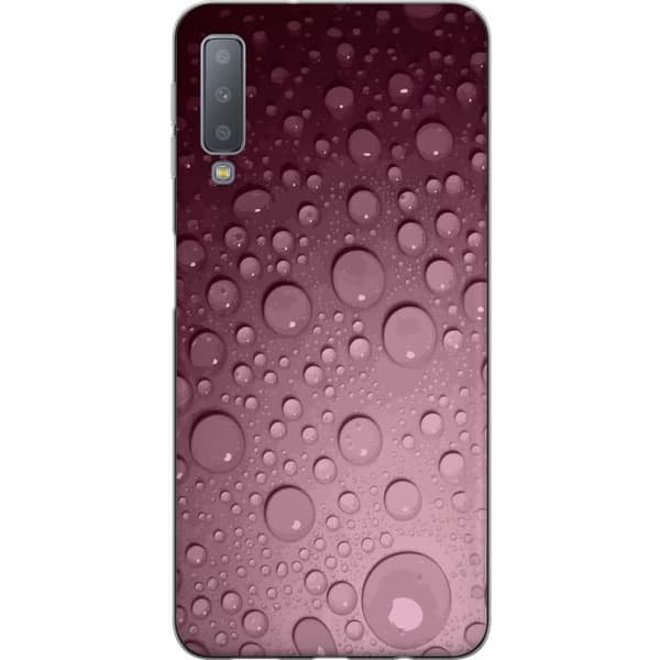 Kompatibelt Mobilskal till Samsung Galaxy A7 (2018) Rosa vattendroppar