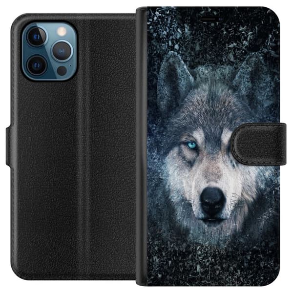 Kompatibel Tegnebogsetui til Apple iPhone 12 Pro Ulv