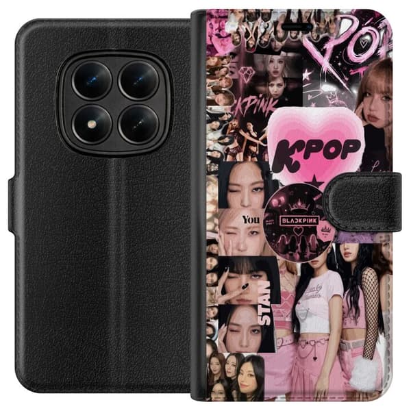 Kompatibelt Plånboksfodral till Xiaomi Redmi Note 15 Pro Rosa K-pop collage