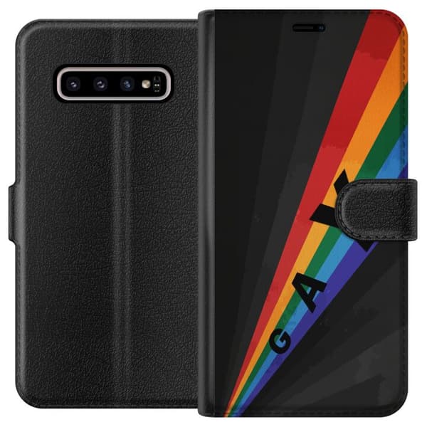 Kompatibel Tegnebogsetui til Samsung Galaxy S10+ Gay regnbåge