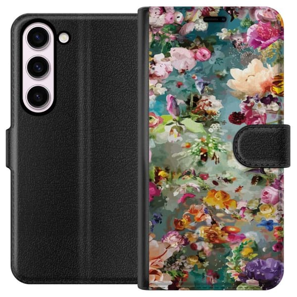 Kompatibel Tegnebogsetui til Samsung Galaxy S23 Blomster