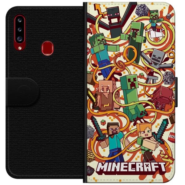 Kompatibelt Plånboksfodral till Samsung Galaxy A20s Minecraft
