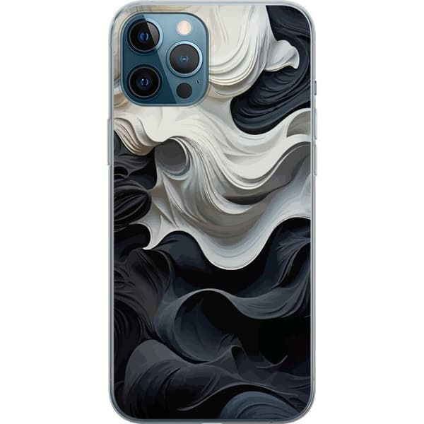 Kompatibel Mobilcover til Apple iPhone 12 Pro Max Silke Sort/Hvid